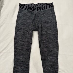 Men Nike Pro Dri Fit 3/4 Tights/Leggings (Dark Grey)